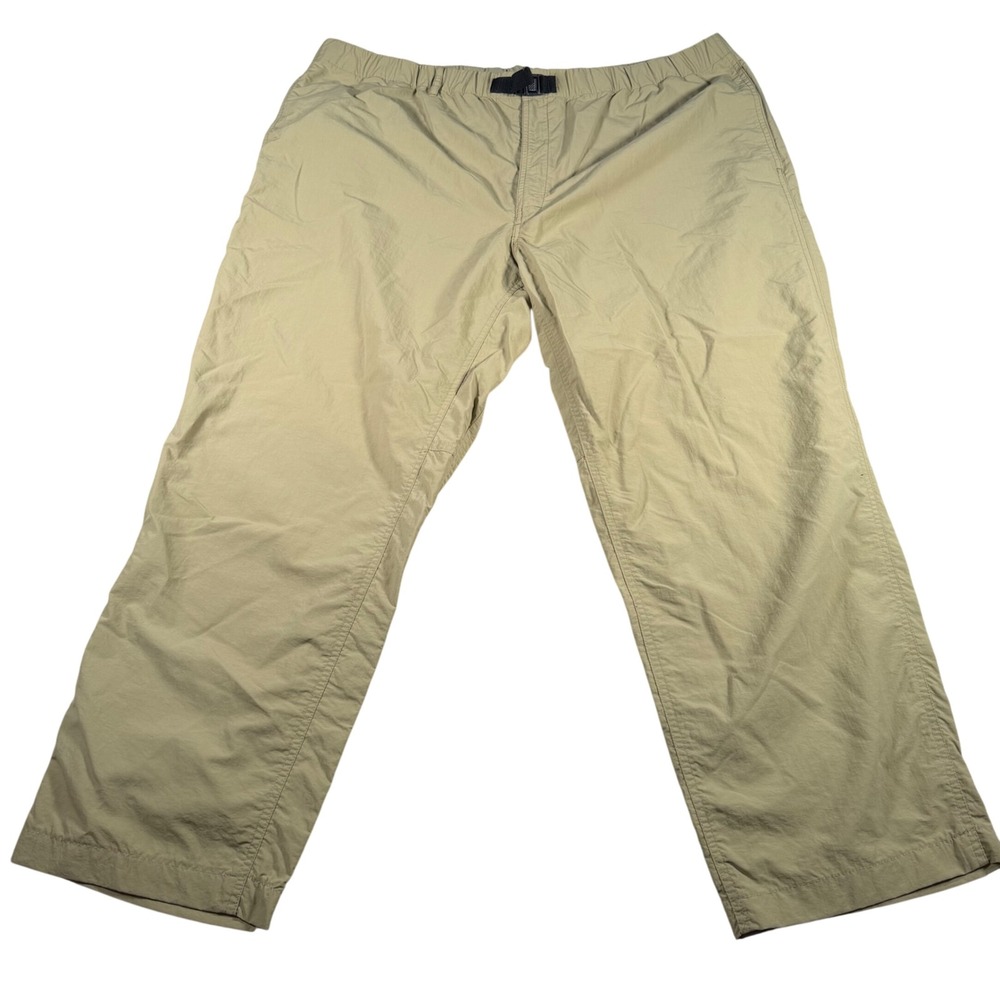 TravelSmith Hiking Pants Mens XL Short (40 X 27) Tan Nylon Elastic Waist Belted